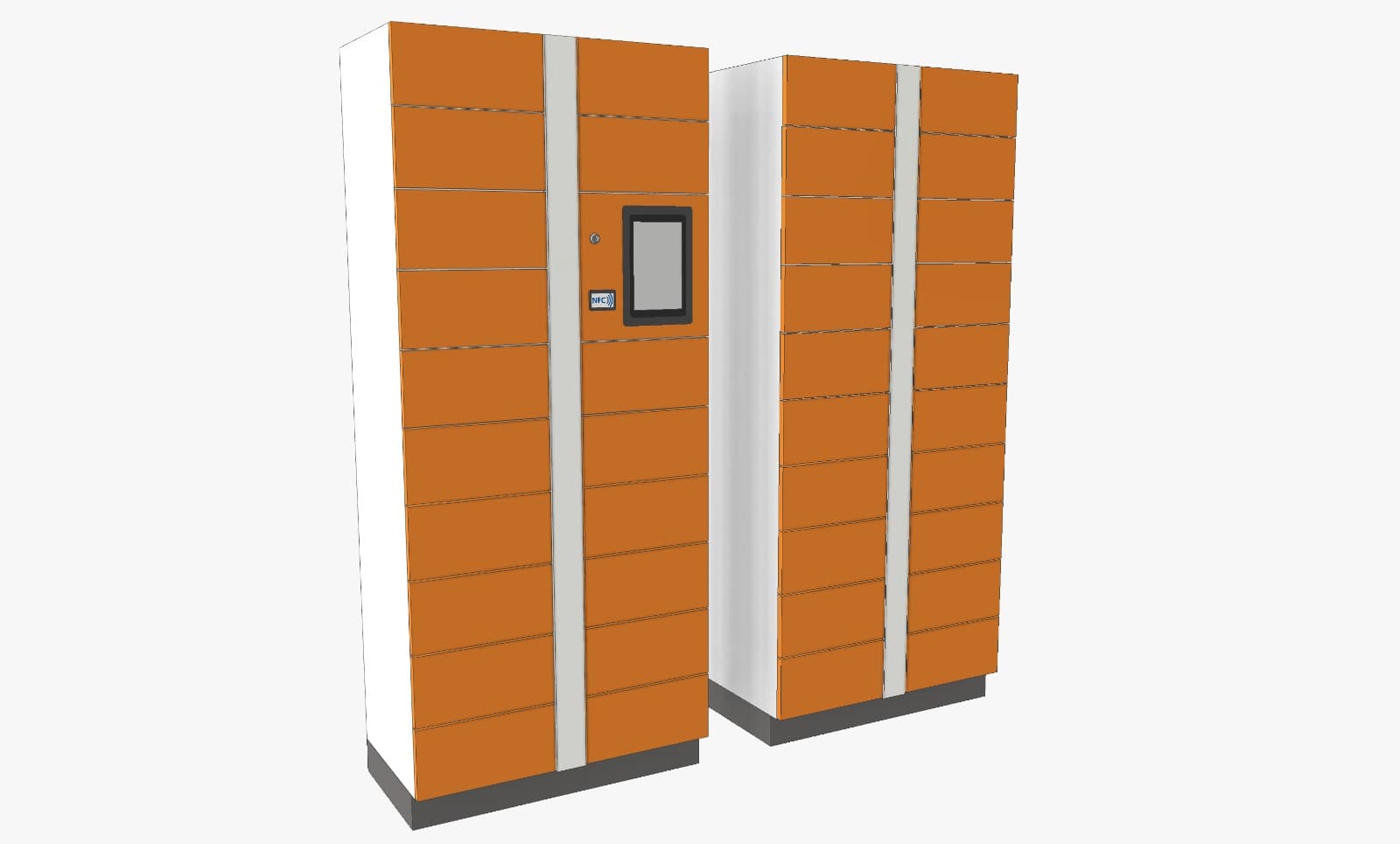 OfficeButler24 terminal with employee scanning a badge